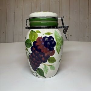 Sakura Sonoma Canister with Hinged Lids Hand Painted 9"